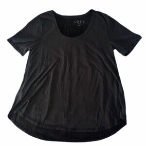 Ann Taylor LOFT Charcoal Gray Short Sleeve Top sz XS Womens